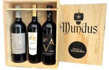 Caixa de Madeira com 3 vinhos